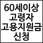 60세이상 고령자 고용지원금 신청