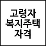 고령자 복지주택 자격